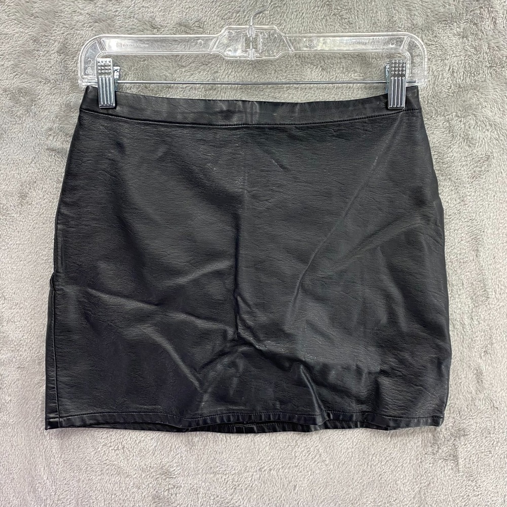 Forever 21 Black Faux Leather Mini Skirt Women's S Bodycon Lined